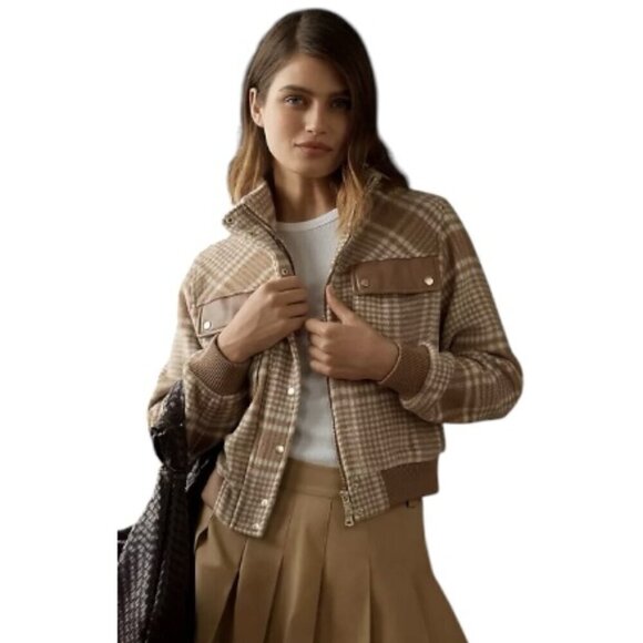 Bagatelle Collection New York| Wool Plaid Bomber Jacket | Size Medium - Picture 1 of 8